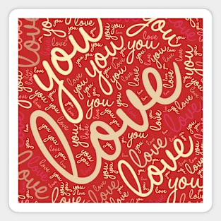 Love text lettering T-Shirt Magnet